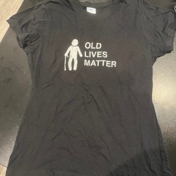 Port & Company Fan Favorite Small Womens Funny T Shirt (Old Lives Matter) - Picture 2 of 4